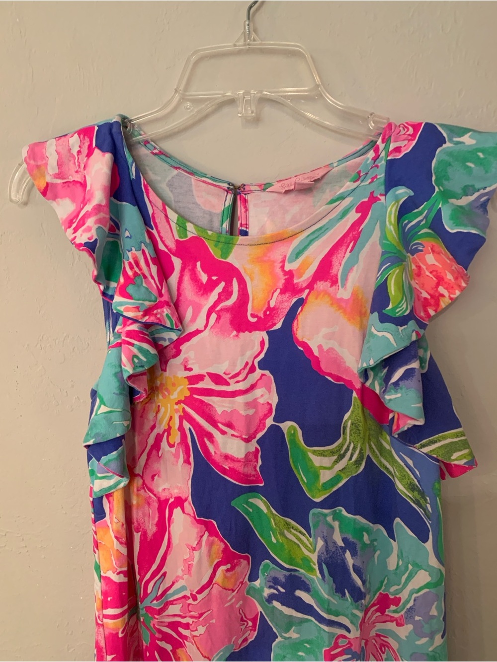 Lilly Pulitzer Vibrant Floral Dress Ruffle Sleeveless Dress Small No Flaw - Picture 2 of 8